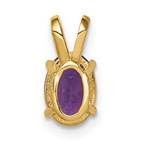 14K 7x5mm Oval Amethyst Pendant view 3