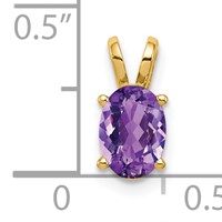 14K 7x5mm Oval Amethyst Pendant view 4