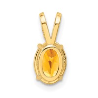 14K Yellow Gold 7x5mm Oval Citrine Pendant view 3