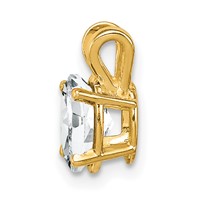 14K Yellow Gold 7x 5mm Oval Cubic Zirconia Pendant view 2