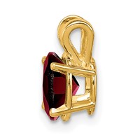 14K Yellow Gold 7x 5mm Oval Garnet Pendant view 2