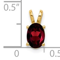 14K Yellow Gold 7x 5mm Oval Garnet Pendant view 3