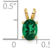 14K Yellow Gold 7x 5mm Oval Mount St. Helens Pendant view 2