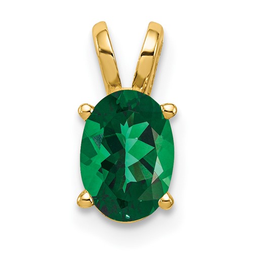 14K Yellow Gold 7x 5mm Oval Mount St. Helens Pendant