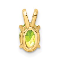 14K Yellow Gold 7x 5mm Oval Peridot Pendant view 3