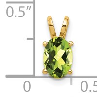 14K Yellow Gold 7x 5mm Oval Peridot Pendant view 4