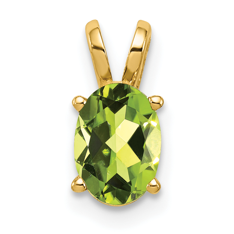 14k 7x5mm Oval Peridot pendant (XP422PE)