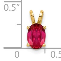 14K Yellow Gold 7x5mm Oval Ruby Pendant view 2