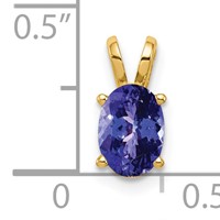 14K 7x5mm Oval Tanzanite Pendant view 2