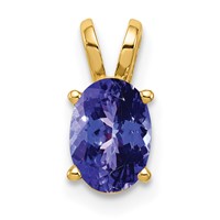 14K 7x5mm Oval Tanzanite Pendant view 1