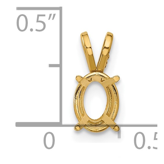 14k 8x6mm Oval Stone Pendant Mounting