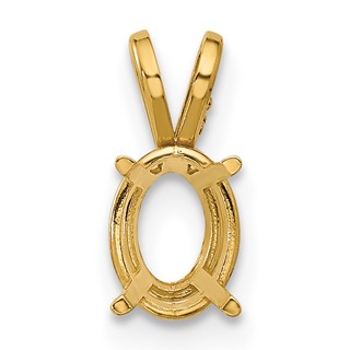 14k 8x6mm Oval Stone Pendant Mounting