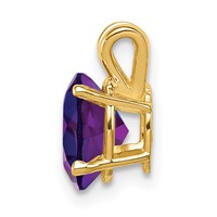 14K Yellow Gold 8x 6mm Oval Amethyst Pendant view 2