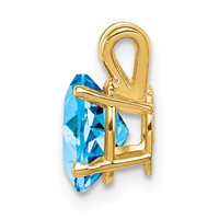 14K Yellow Gold 8x6mm Oval Blue Topaz Pendant view 2