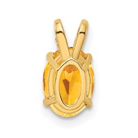 14K Yellow Gold 8x6mm Oval Citrine Pendant view 3