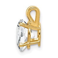 14K Yellow Gold 8x 6mm Oval Cubic Zirconia Pendant view 2