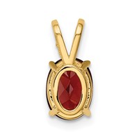 14K Yellow Gold 8x 6mm Oval Garnet Pendant view 3