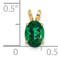 14K Yellow Gold 8x6mm Oval Mount St. Helens Pendant view 2