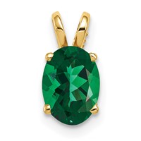 14K Yellow Gold 8x6mm Oval Mount St. Helens Pendant view 1