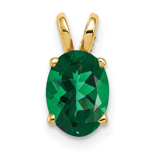 14K Yellow Gold 8x 6mm Oval Mount St. Helens Pendant