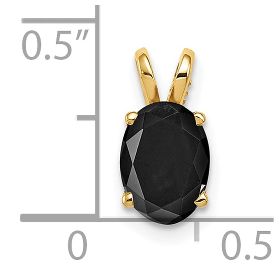 14k 8x6 Oval Onyx Pendant