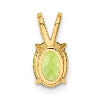 14K Yellow Gold 8x6mm Oval Peridot Pendant view 3