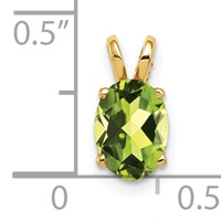 14K Yellow Gold 8x6mm Oval Peridot Pendant view 4