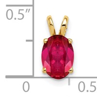 14K Yellow Gold 8x6mm Oval Ruby Pendant view 2