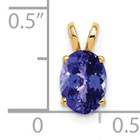 14K Yellow Gold 8x 6mm Oval Tanzanite Pendant view 2