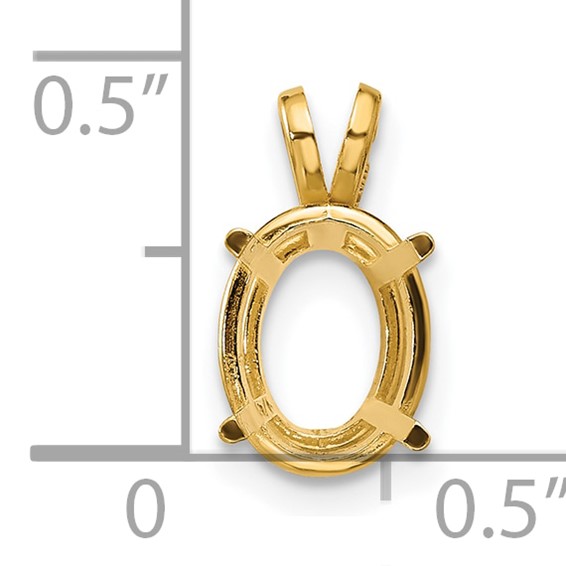 14k 9x7mm Oval Stone Pendant Mounting