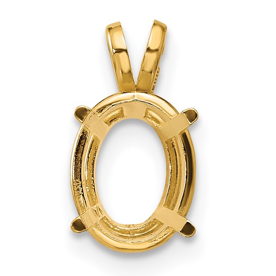 14k 9x7mm Oval Stone Pendant Mounting