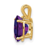14K Yellow Gold 9x7mm Oval Amethyst Pendant view 2
