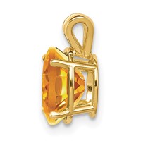 14K Yellow Gold 9x7mm Oval Citrine Pendant view 2