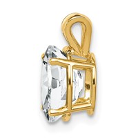 14K Yellow Gold 9x7mm Oval Cubic Zirconia Pendant view 2