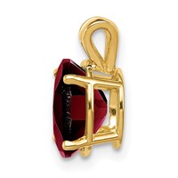 14K Yellow Gold 9x 7mm Oval Garnet Pendant view 2