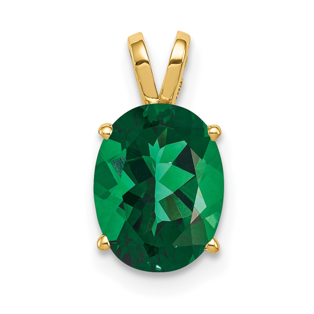 14K Yellow Gold 9x7mm Oval Mount St. Helens Pendant