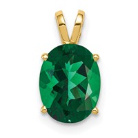 14K Yellow Gold 9x7mm Oval Mount St. Helens Pendant view 1