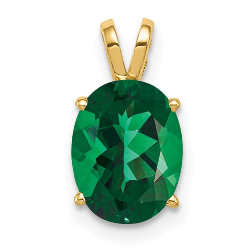 14K Yellow Gold 9x 7mm Oval Mount St. Helens Pendant