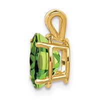 14K Yellow Gold 9x 7mm Oval Peridot Pendant view 2