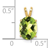 14K Yellow Gold 9x 7mm Oval Peridot Pendant view 3