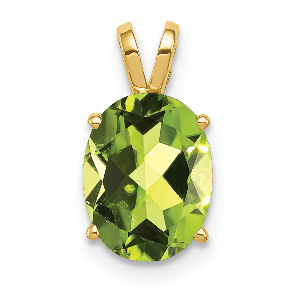 14k 9x7mm Oval Peridot pendant (XP424PE)