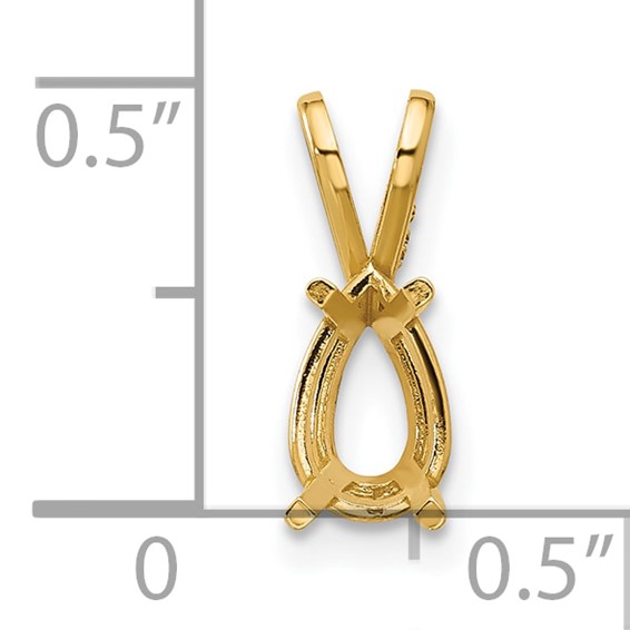 14k 8x5mm Pear Stone Pendant Mounting
