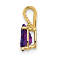 14K Yellow Gold 8x 5mm Pear Amethyst Pendant view 2