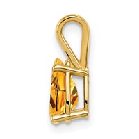 14K Yellow Gold 8x 5mm Pear Citrine Pendant view 2