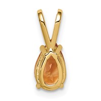 14K Yellow Gold 8x 5mm Pear Citrine Pendant view 3