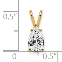 14K 8x5mm Pear Cubic Zirconia Pendant view 3