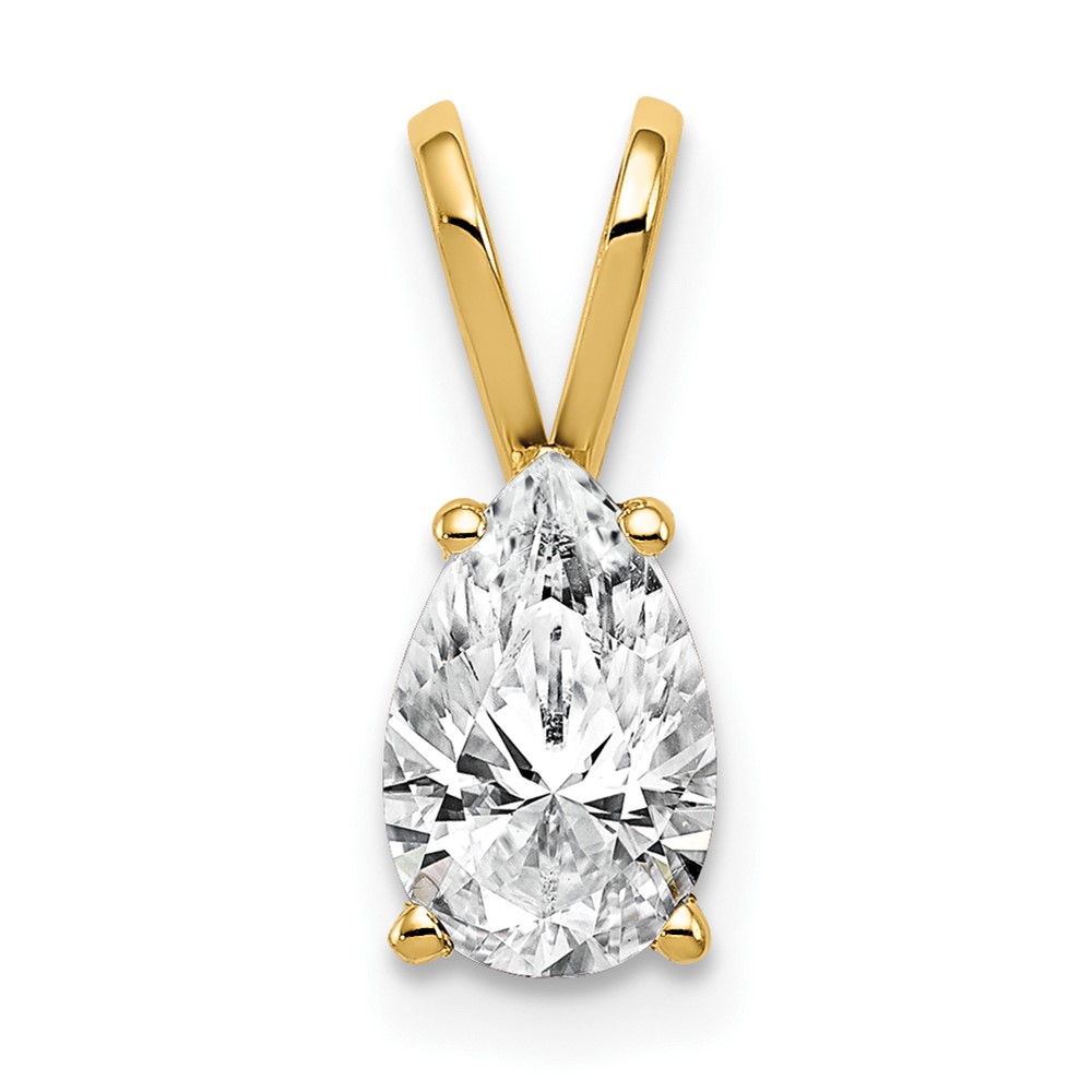 14K 8x5mm Pear Cubic Zirconia Pendant