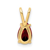14K Yellow Gold 8x 5mm Pear Garnet Pendant view 3