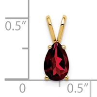 14K Yellow Gold 8x 5mm Pear Garnet Pendant view 4