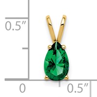 14K Yellow Gold 8x5mm Pear Mount St. Helens Pendant view 2